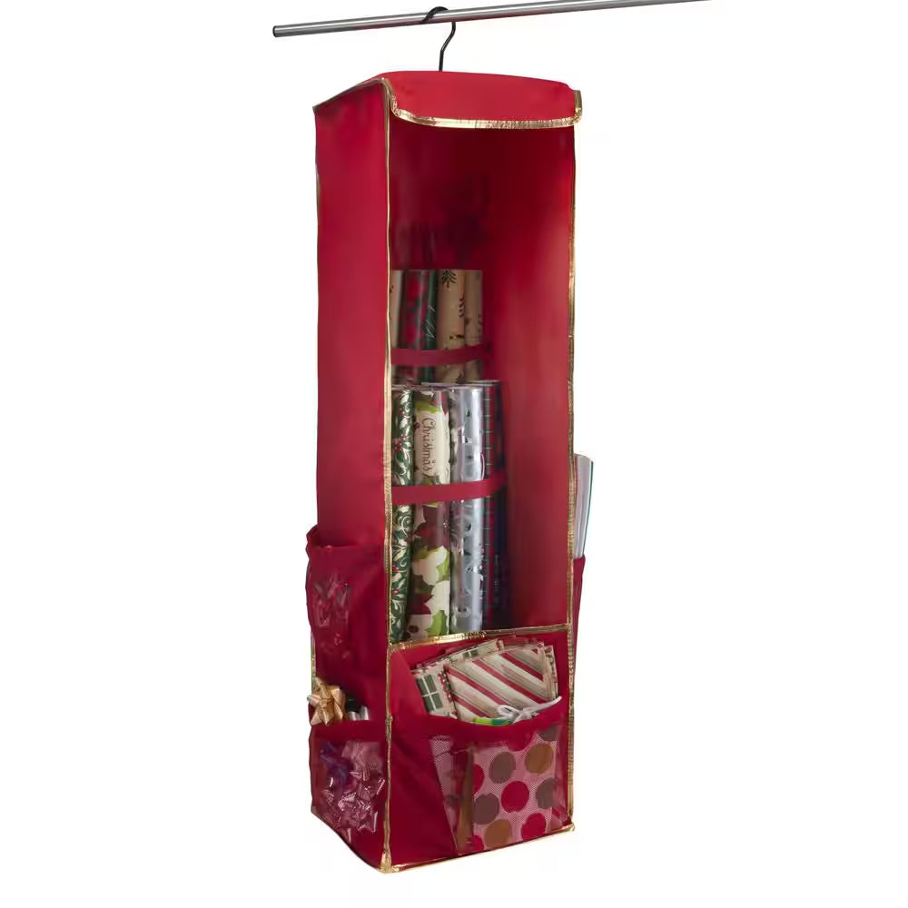 Hanging Holiday Gift-Wrap Organizer