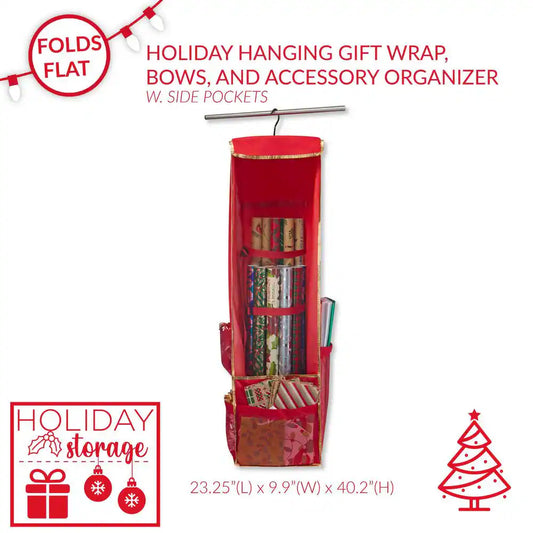 Hanging Holiday Gift-Wrap Organizer
