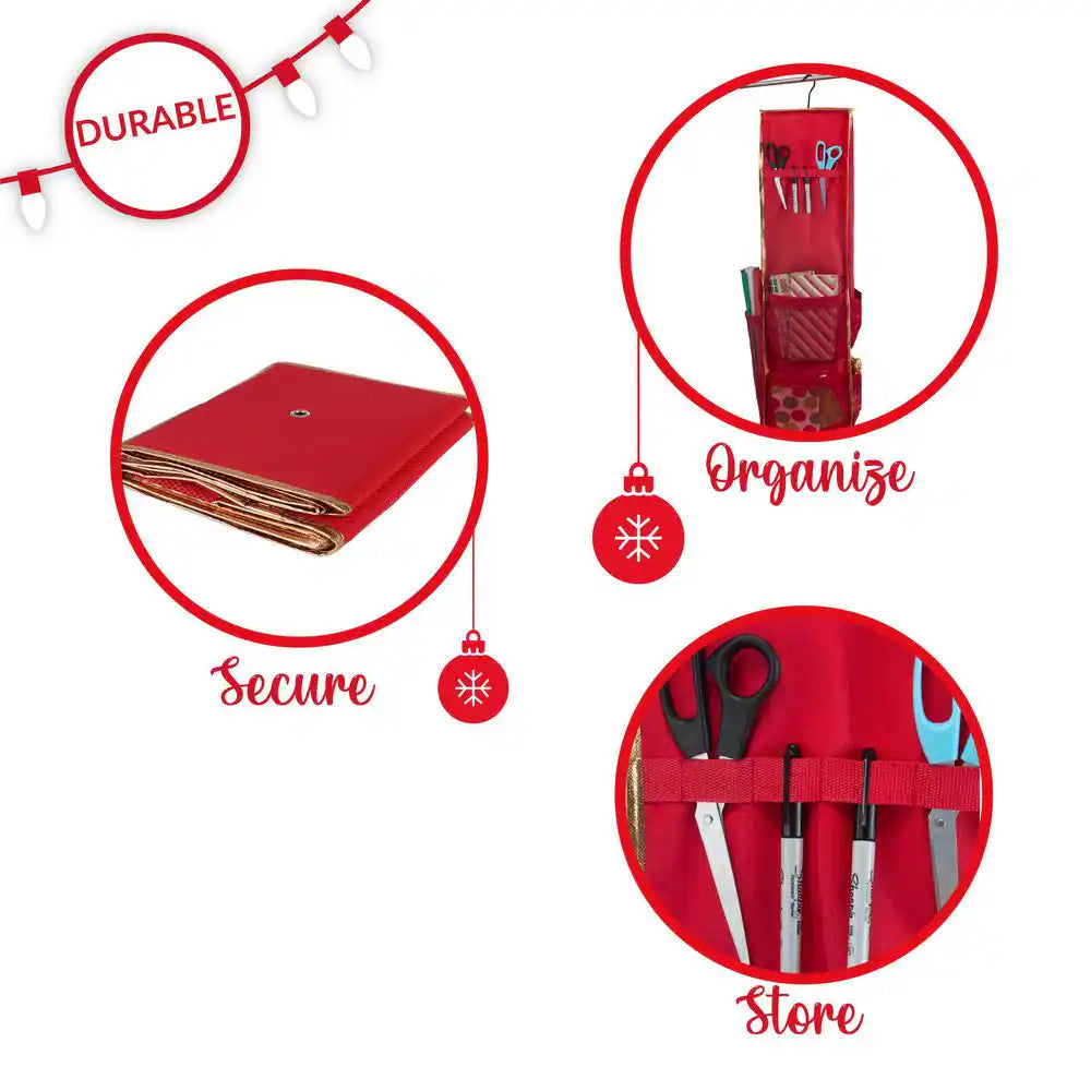 Hanging Holiday Gift-Wrap Organizer