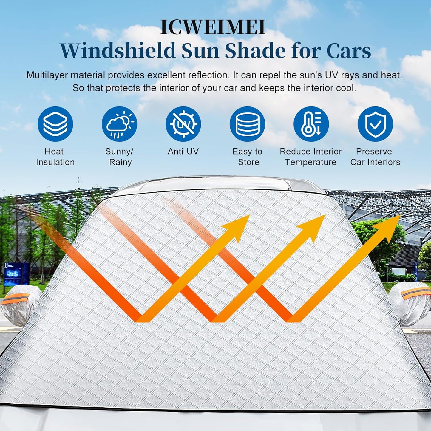 4-Layer Magnetic Windshield Snow Cover