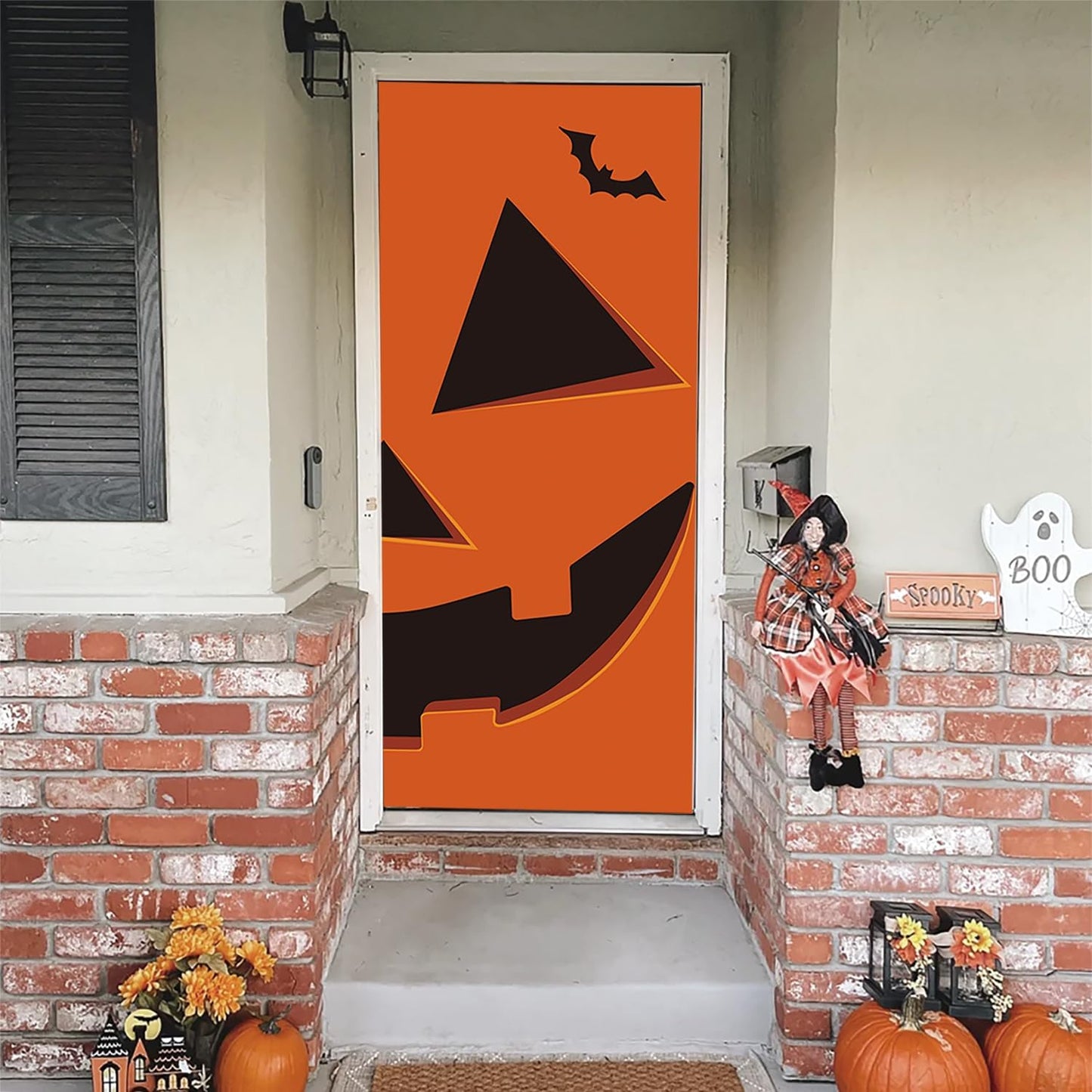 Reusable Pumpkin Halloween Door Cover