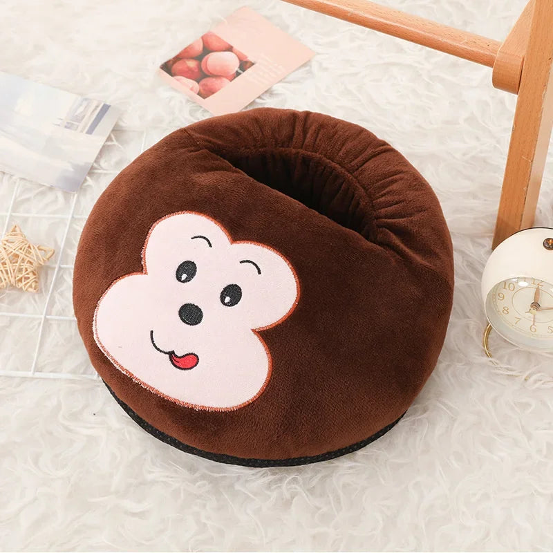 USB Electric Heater Foot Warmer Charging Power Fleece Cartoon Cat Warm Foot Cover Feet Heating Pads for Home Bedroom Sleeping