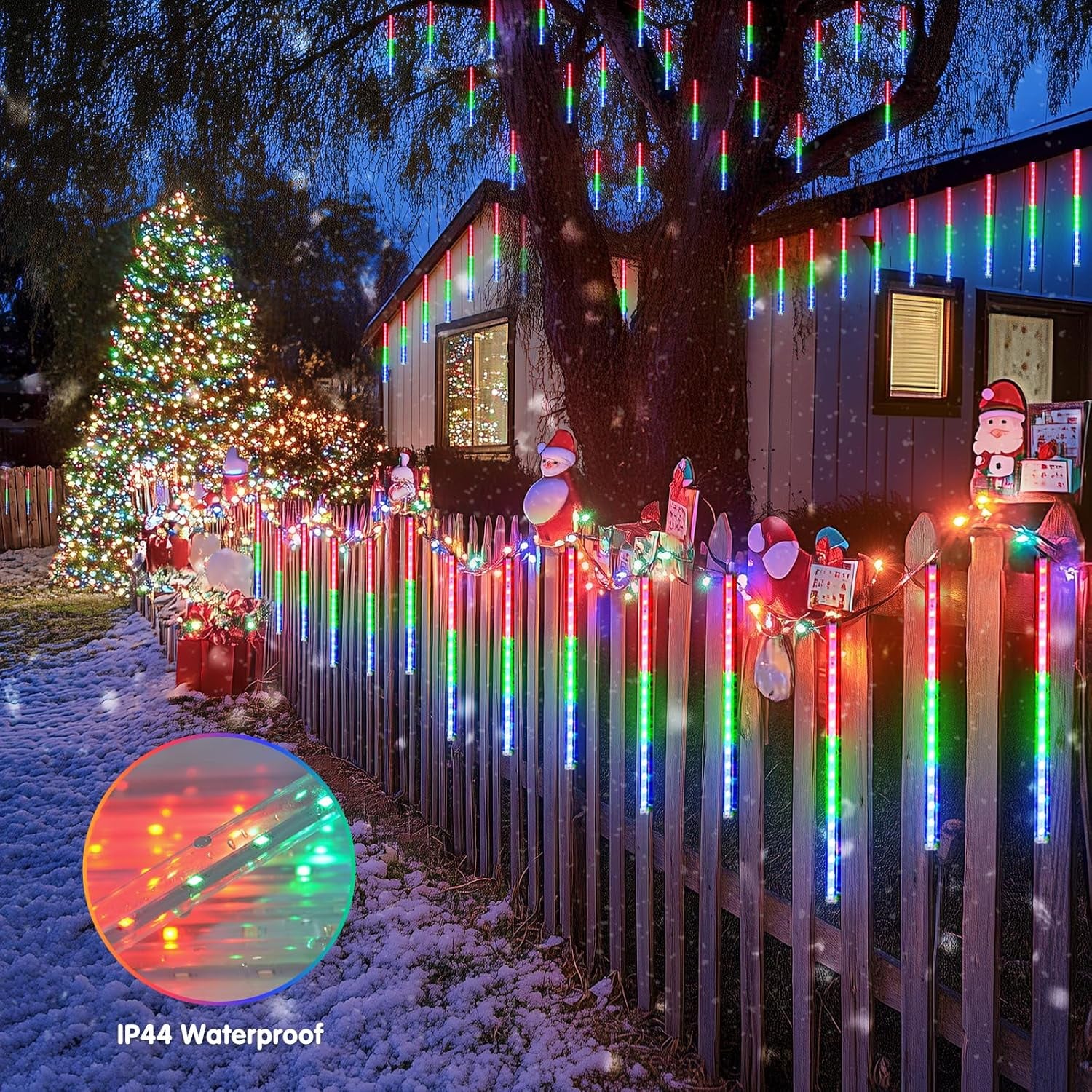Solar Meteor Shower Christmas Lights