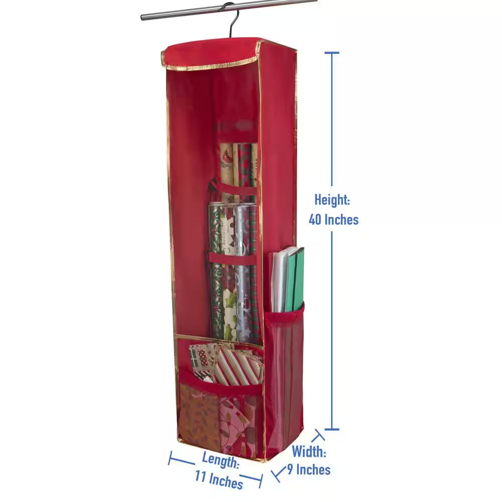 Hanging Holiday Gift-Wrap Organizer