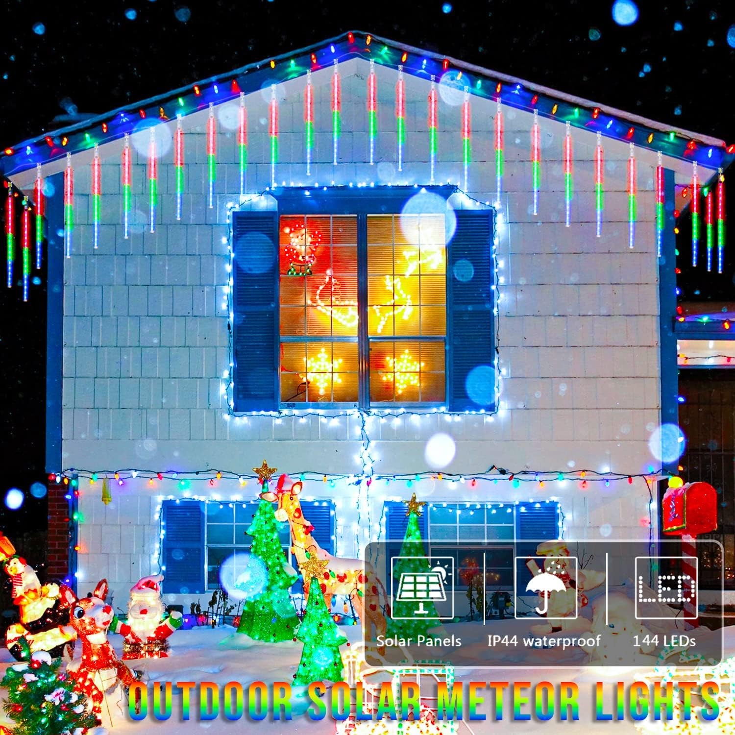 Solar Meteor Shower Christmas Lights