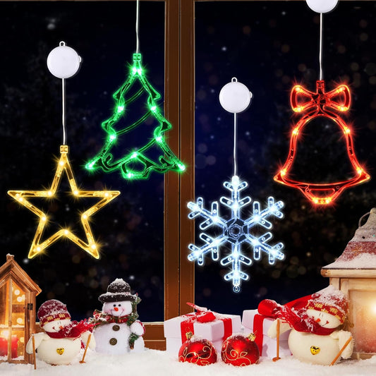 4-Piece Timer Christmas Window Light Set
