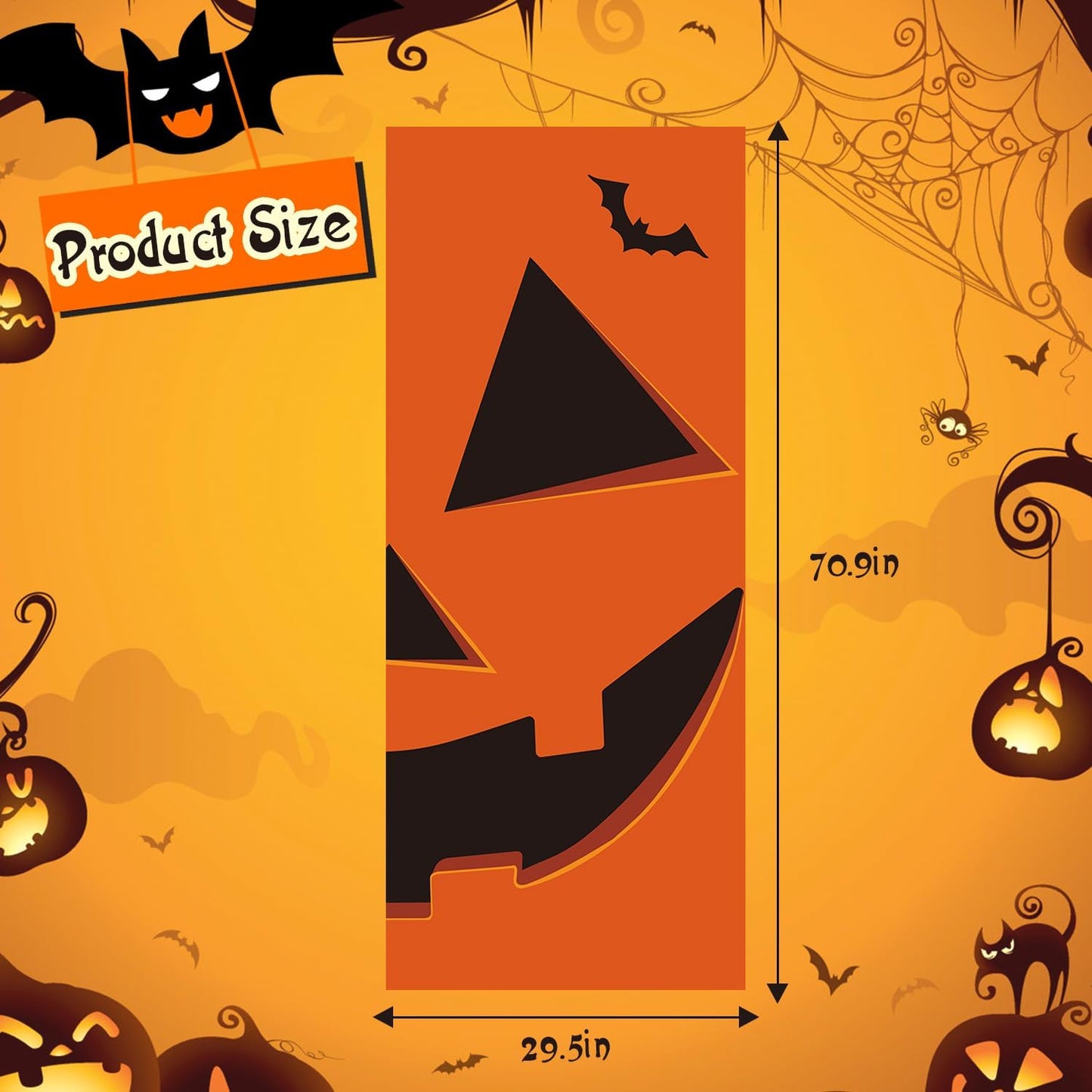 Reusable Pumpkin Halloween Door Cover