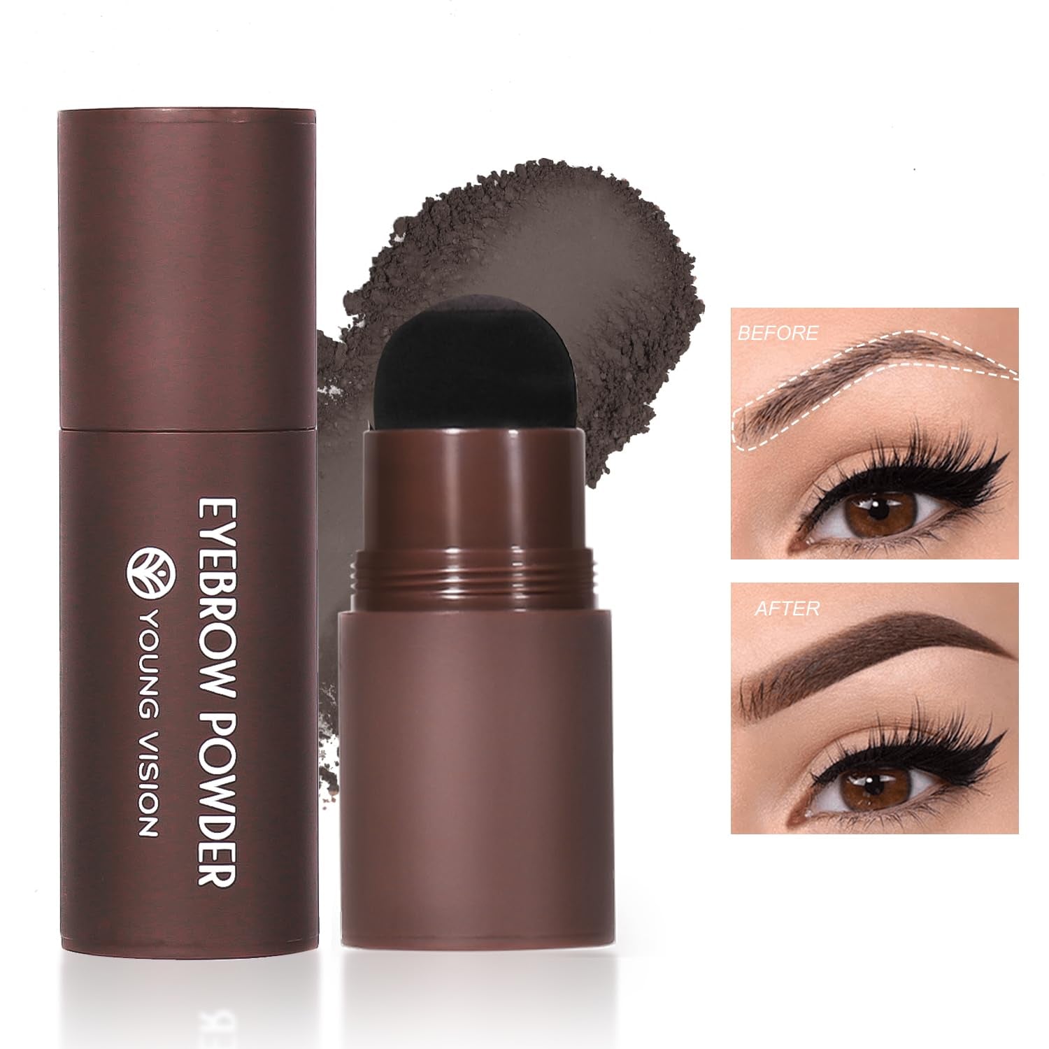 Eyebrow Stamp Color Set, Eyebrow Colors Shaping Kit, Long-Lasting Eyebrow Pomade for Women Girl, Cruelty-Free Plantillas Para La Cejas (Dark Brown)