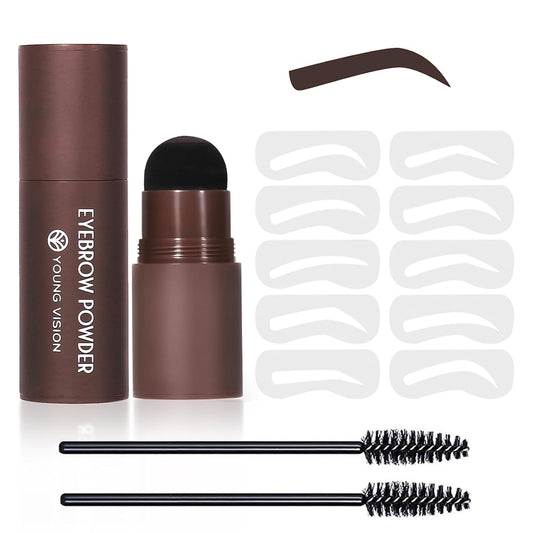Eyebrow Stamp Color Set, Eyebrow Colors Shaping Kit, Long-Lasting Eyebrow Pomade for Women Girl, Cruelty-Free Plantillas Para La Cejas (Dark Brown)