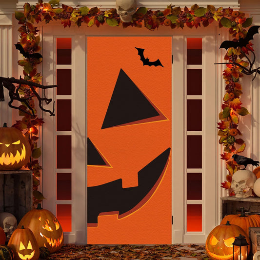 Reusable Pumpkin Halloween Door Cover