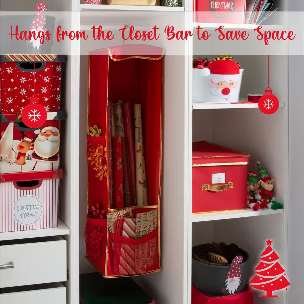 Hanging Holiday Gift-Wrap Organizer