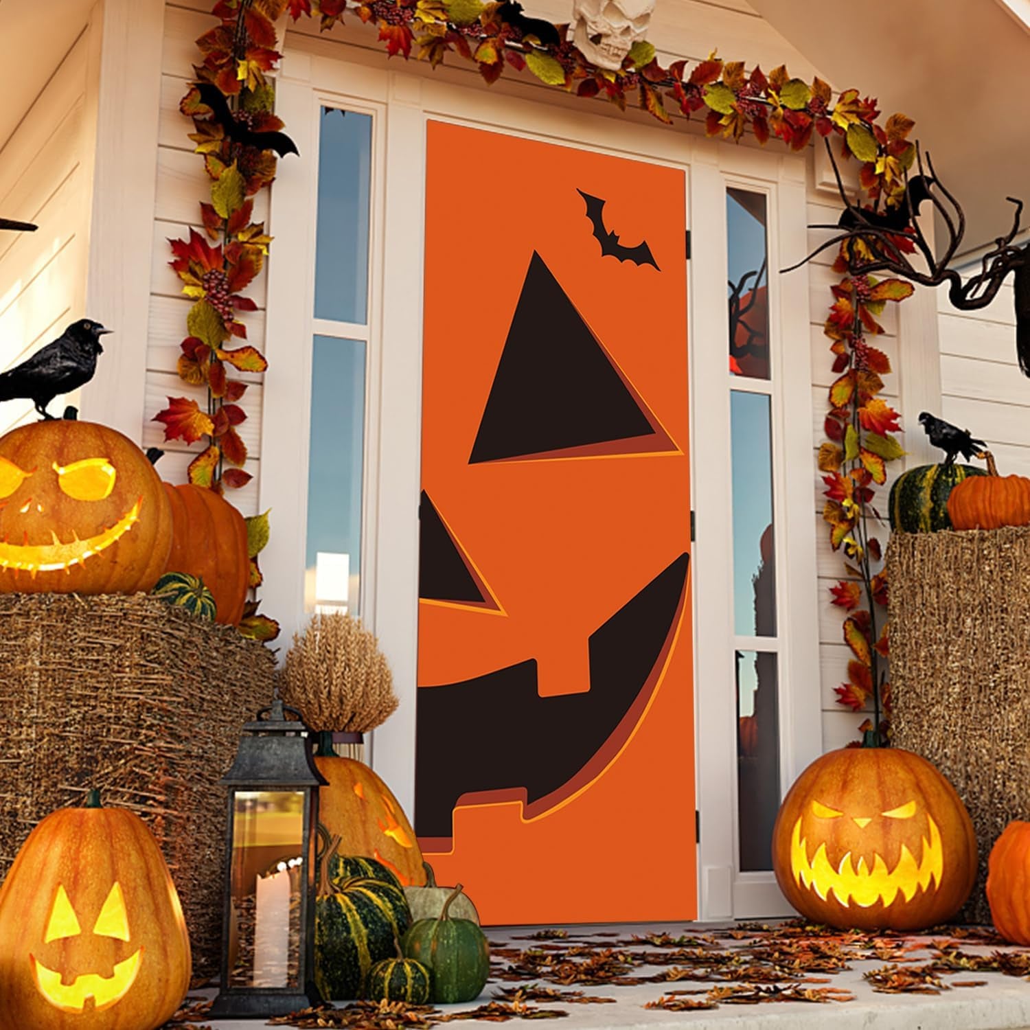 Reusable Pumpkin Halloween Door Cover