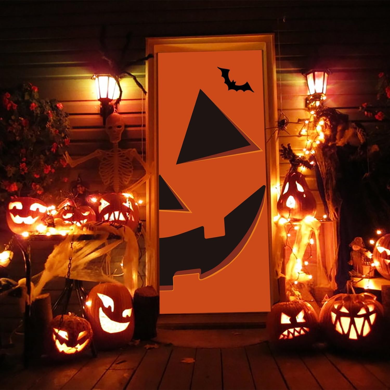 Reusable Pumpkin Halloween Door Cover