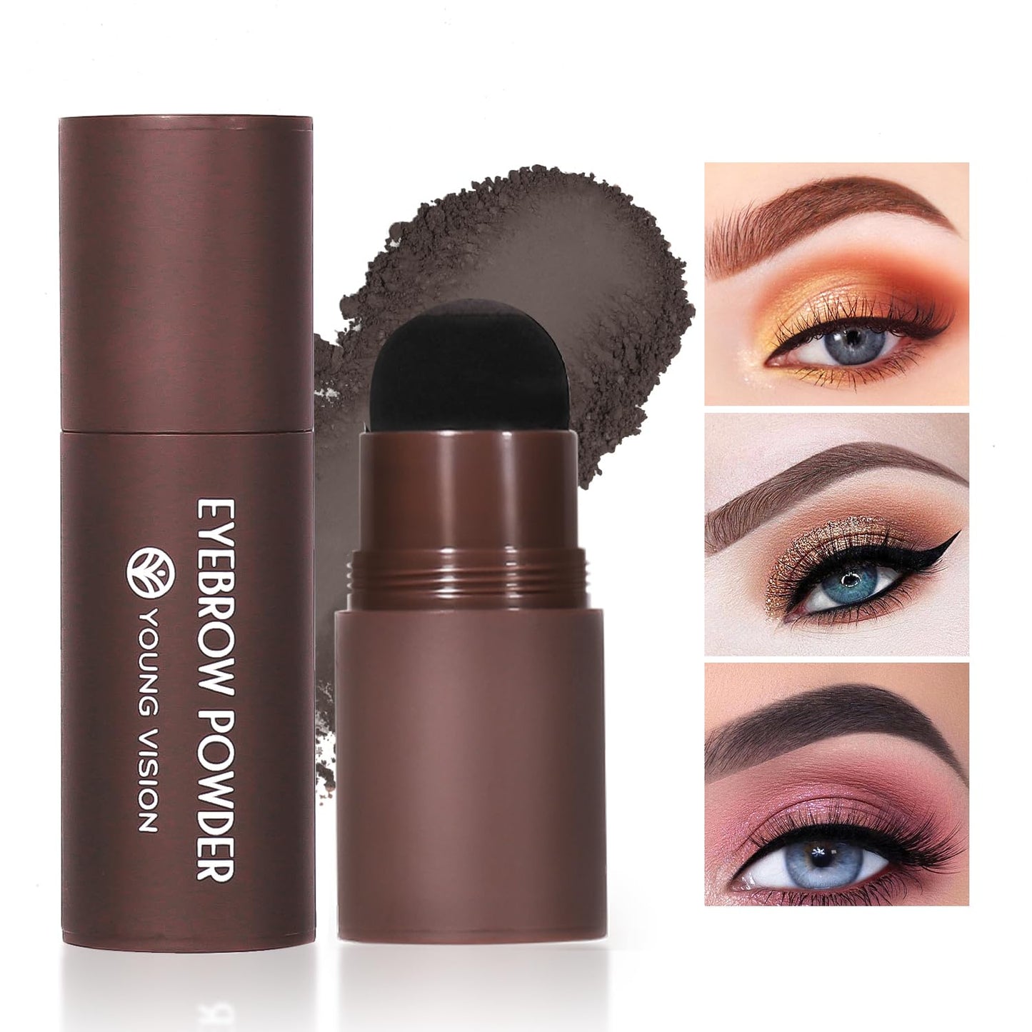Eyebrow Stamp Color Set, Eyebrow Colors Shaping Kit, Long-Lasting Eyebrow Pomade for Women Girl, Cruelty-Free Plantillas Para La Cejas (Dark Brown)
