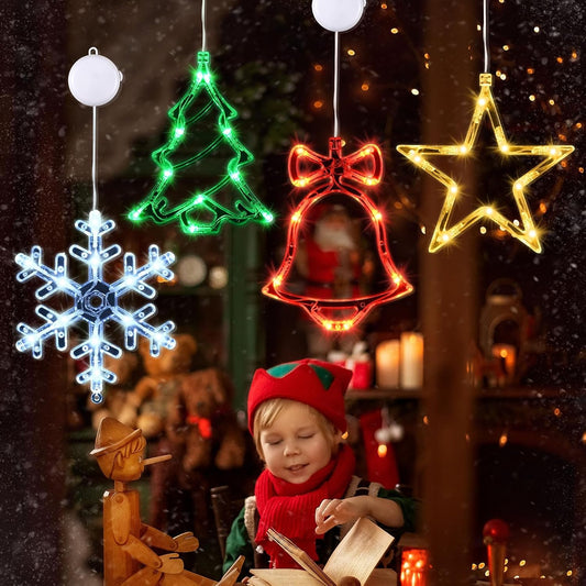 4-Piece Timer Christmas Window Light Set