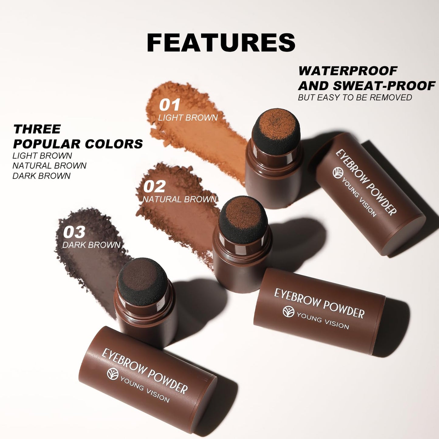 Eyebrow Stamp Color Set, Eyebrow Colors Shaping Kit, Long-Lasting Eyebrow Pomade for Women Girl, Cruelty-Free Plantillas Para La Cejas (Dark Brown)