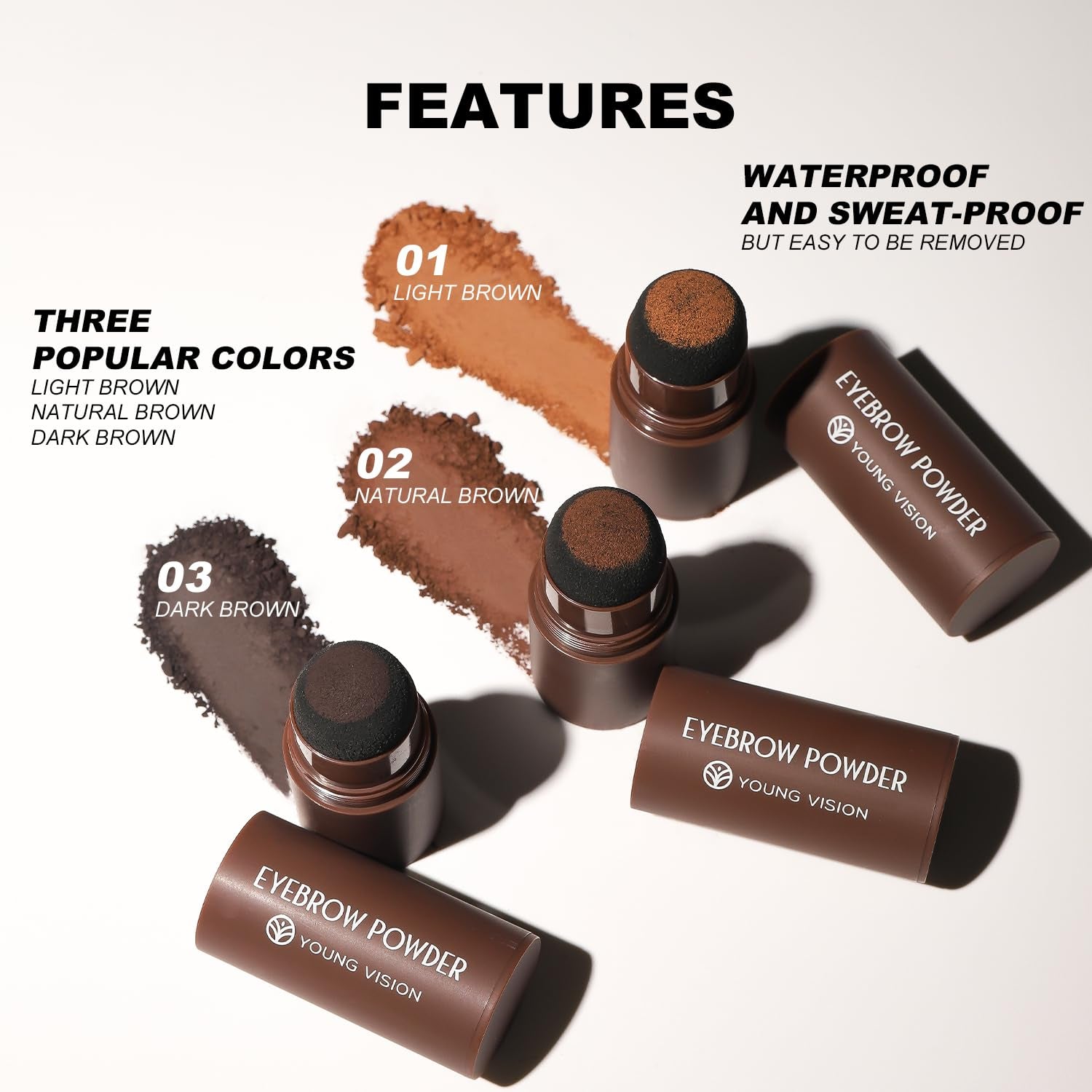 Eyebrow Stamp Color Set, Eyebrow Colors Shaping Kit, Long-Lasting Eyebrow Pomade for Women Girl, Cruelty-Free Plantillas Para La Cejas (Dark Brown)