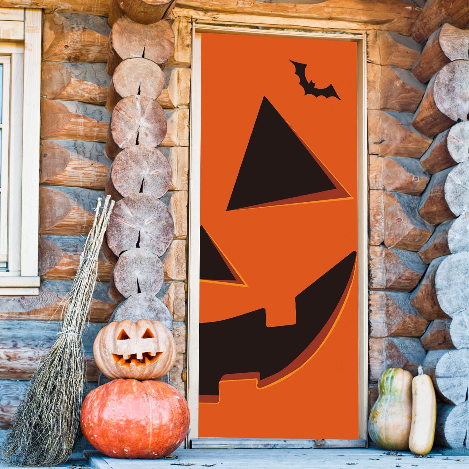 Reusable Pumpkin Halloween Door Cover